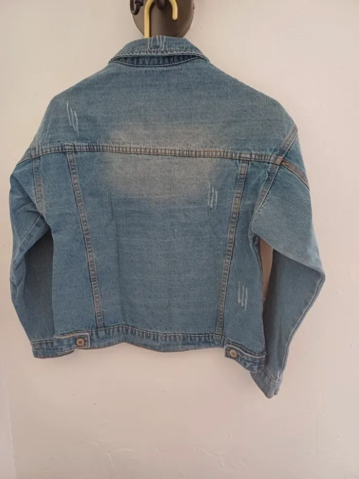 Veste en jean effet usé - photo numéro 2