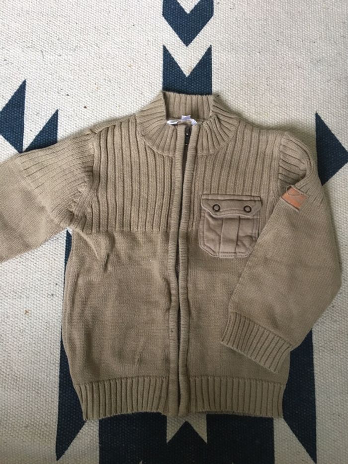 Gilet zippé beige/ kidkanaï/3 ans