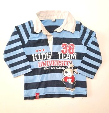 Polo bleu rayé 12 mois