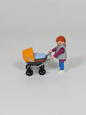 Playmobil Maman avec landau orange