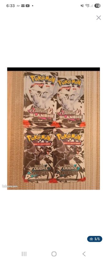Pokemon Ev10.5 lot de 20 boosters Flamme Blanche et Foudre noire