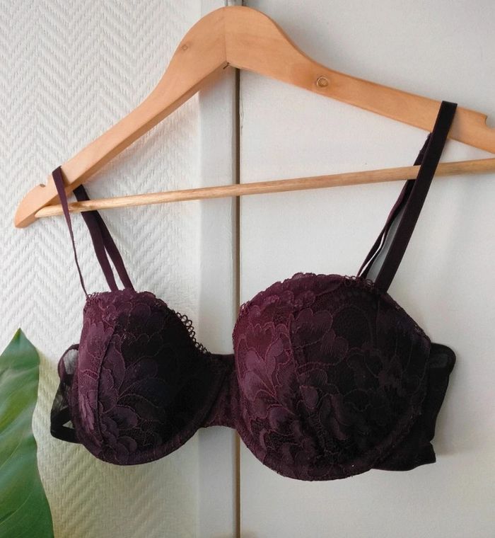 Soutien-gorge H&M lie de vin 95B - photo numéro 3