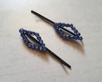 Barrettes losange strass