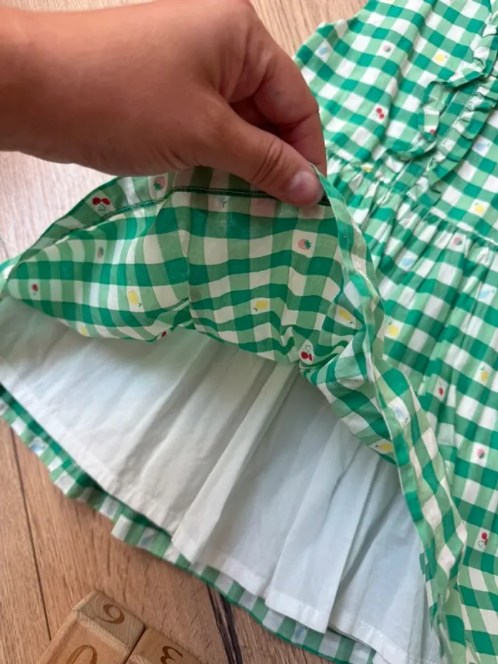 Robe à carreaux vertes thème fruits  Sergent Major - 5 ans - photo numéro 4