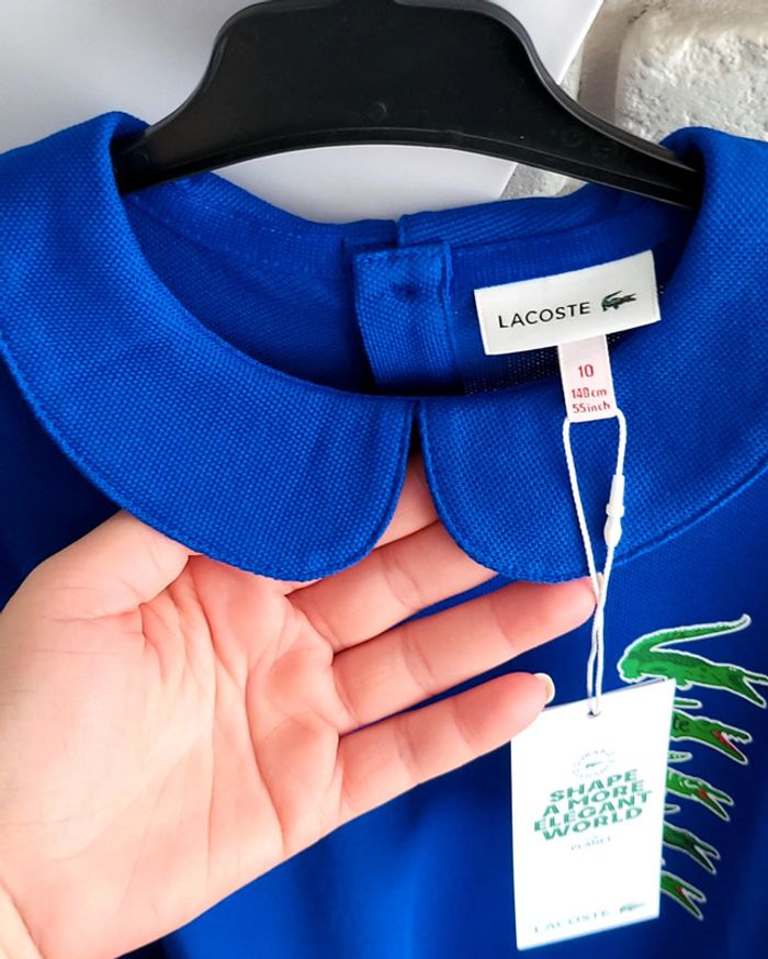 Robe Lacoste col Claudine bleu taille 10 ans - photo numéro 2