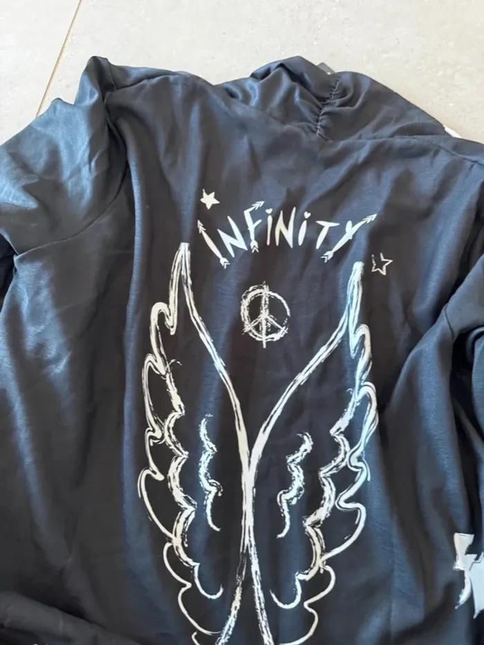 Kimono randy Long noir Angel infinity Mino Du sud, neuf taille M/L - photo numéro 6