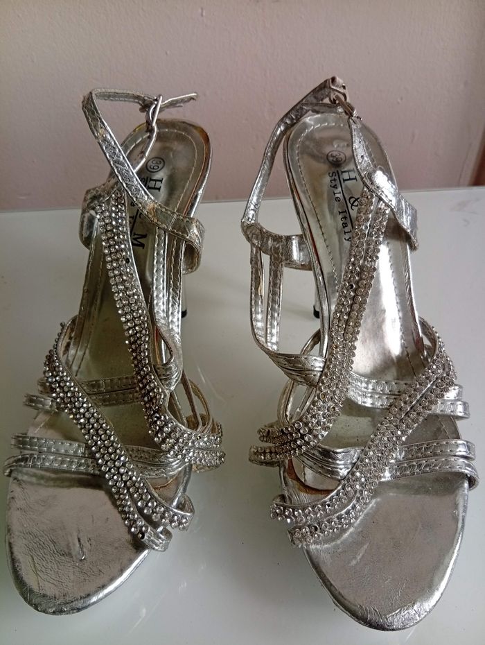 sandales talon aiguille chromé chaussures