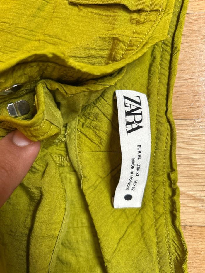 Pantalon Zara Vert T XL façon Organza - photo numéro 3