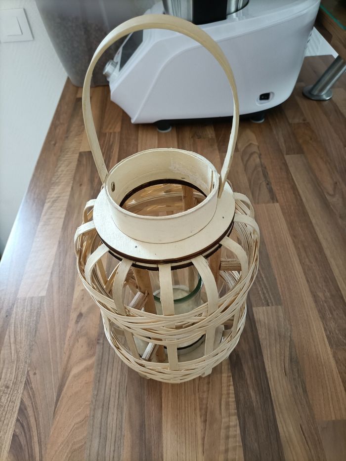 Décoration lanterne bois avec photophore - photo numéro 3