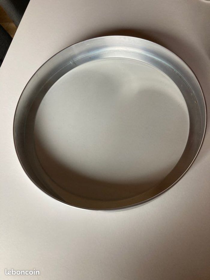 Plateau rond verre et métal