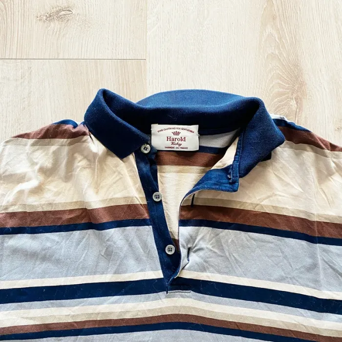 Harold Vichy Filo Scorzia Polo à rayures Homme Exclusif vintage Collection Luxe (Taille L) - photo numéro 4