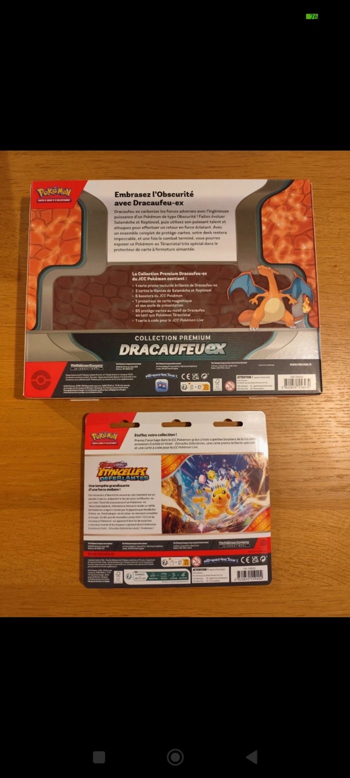 Lot coffrets cartes Pokémon Tripack EV8 Coffret dracaufeu premium EV1 EV2 EV3 - photo numéro 2