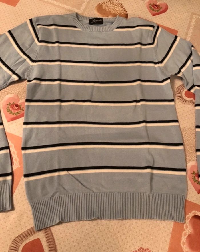 Pull rayure homme bleu - photo numéro 3