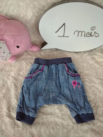 Pantalon sarouel doublé Fille 1 mois Fleurs Orchestra 100% coton