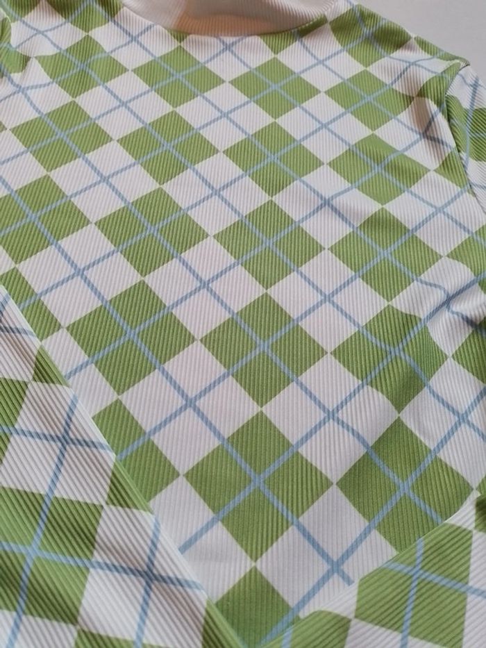 Pull fin femme croq top vert et blanc Shein - photo numéro 8