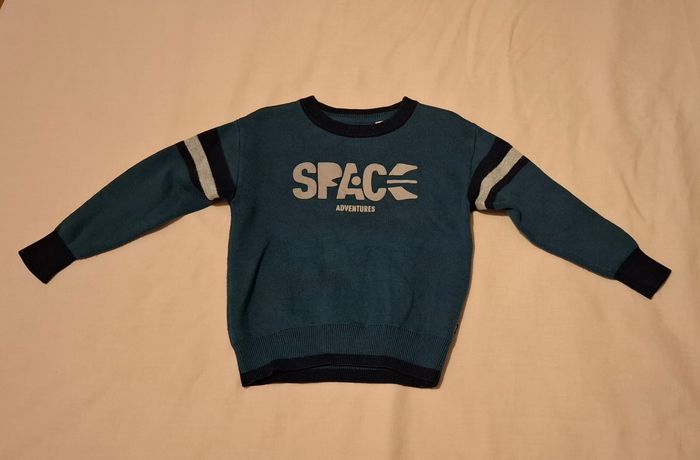 Pull bleu vert foncé 4 ans Okaidi - photo numéro 2