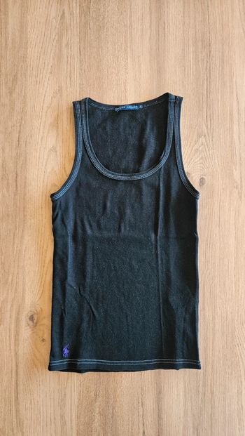 Débardeur noir surpiqures blanches, Polo Ralph Lauren