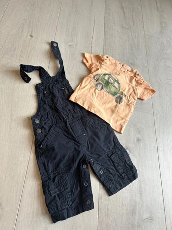 Ensemble t-shirt et salopette 3 mois