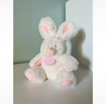 Peluche lapin blanc avec clochette Doudou et Compagnie +0