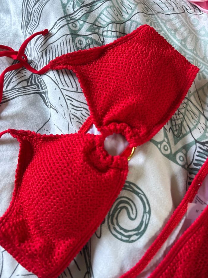 Bikini rouge avec jupe transparente Shein - photo numéro 5