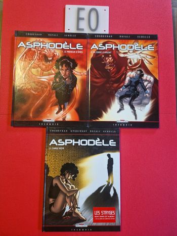 Lot de 3 bd asphodele 1 à 3,EO, avec ex libris tome 3