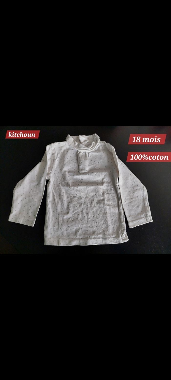 Sous pull blanc fille 18mois
