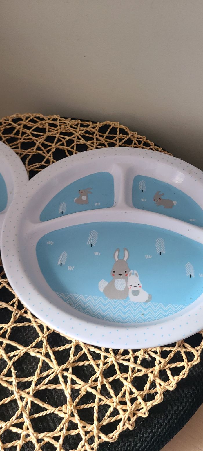 lot assiettes enfant motif lapin - photo numéro 4