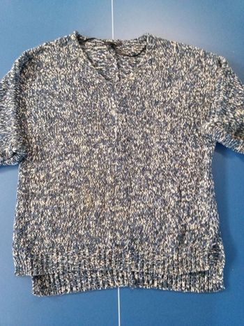 Pull col v manche 3/4 chiné