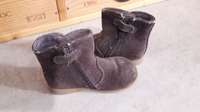 Bottines cuir suédé gris violet Obaïbi - photo numéro 2