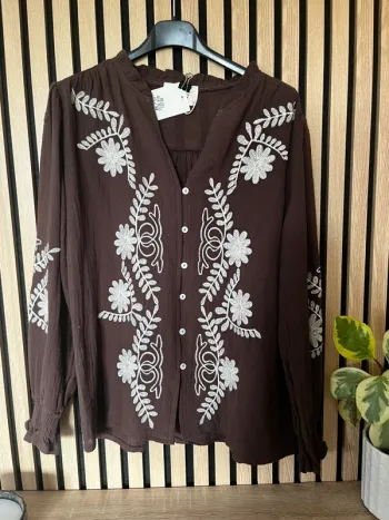 Chemise tendance chocolat et blanc