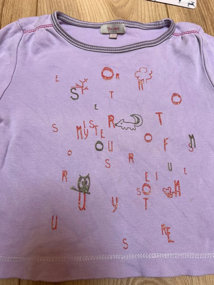Joli t-shirt lila Tex kids 2 ans - photo numéro 3