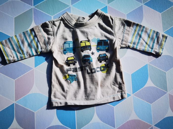 D1114 - tee shirt garçon 1 mois - photo numéro 2