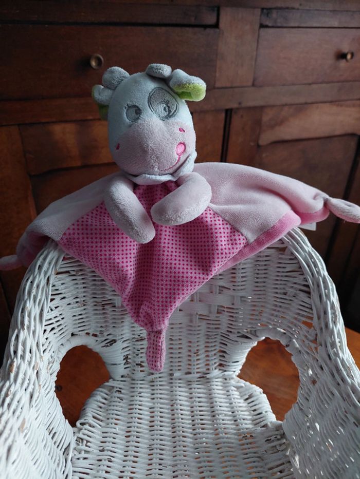 Doudou vache rose Mots d'enfants
