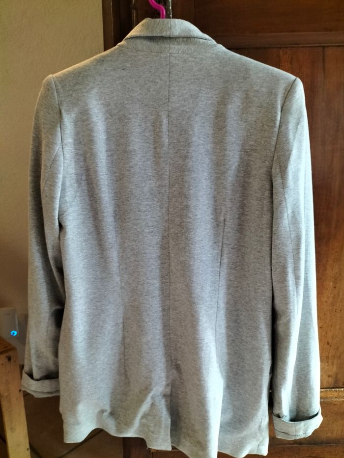 Veste blazer coton gris clair - photo numéro 2