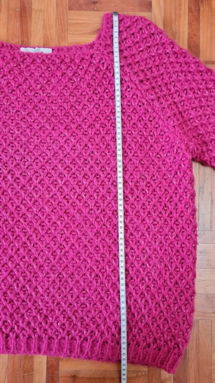 Pull js millénium grosse maille laine fil doré - photo numéro 9