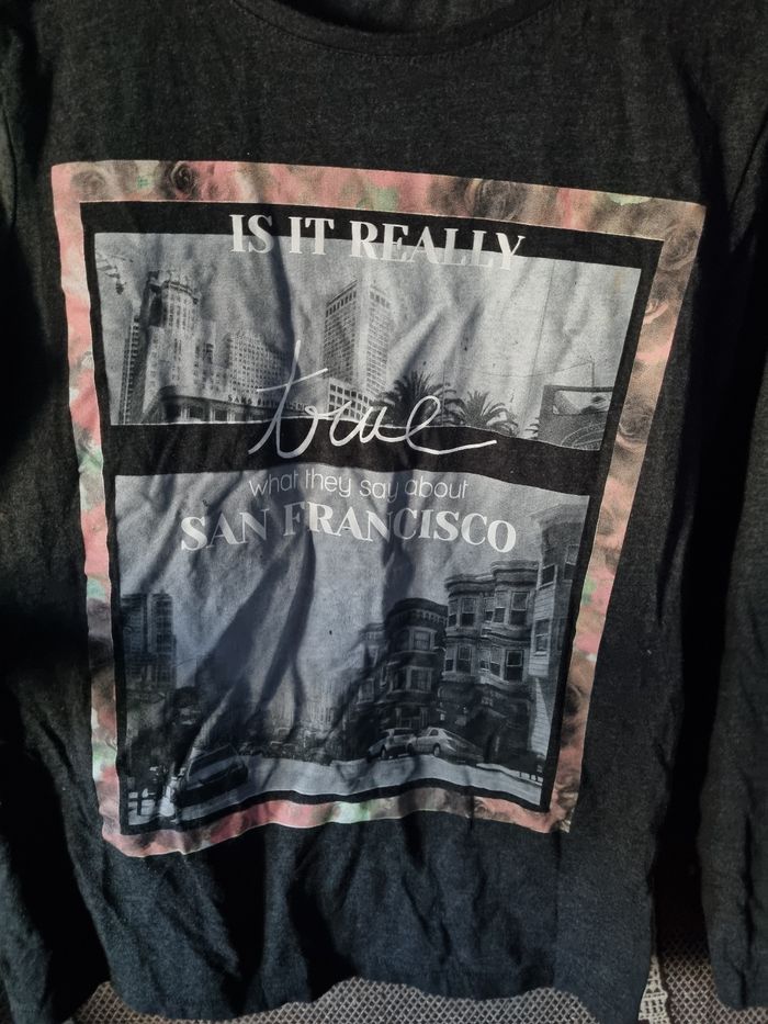 T-shirt manches longues imprimée taille S 16ans - photo numéro 3
