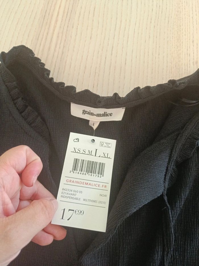 Chemisier blouse col froufrous Grain de malice L - photo numéro 2
