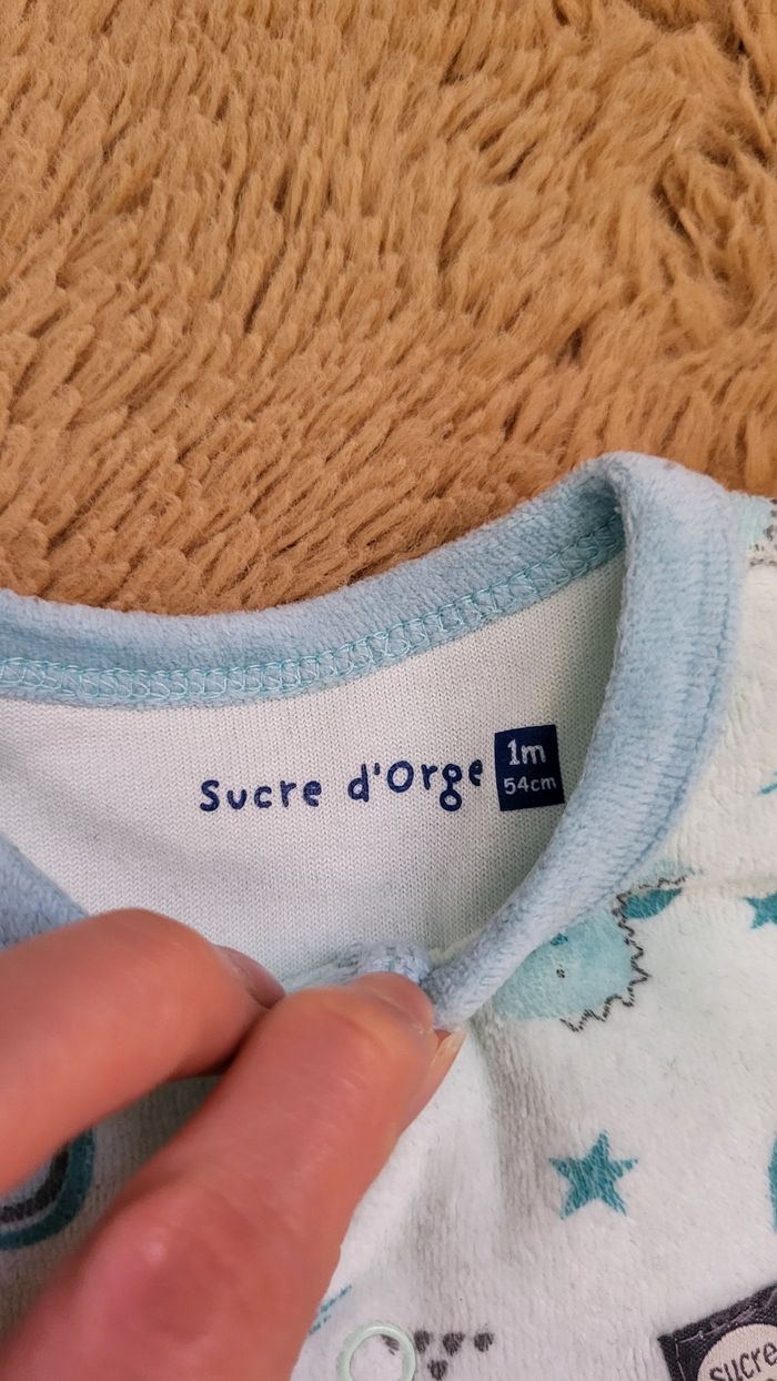 Lot 2 Pyjamas sucre d'orge 1 mois - photo numéro 3