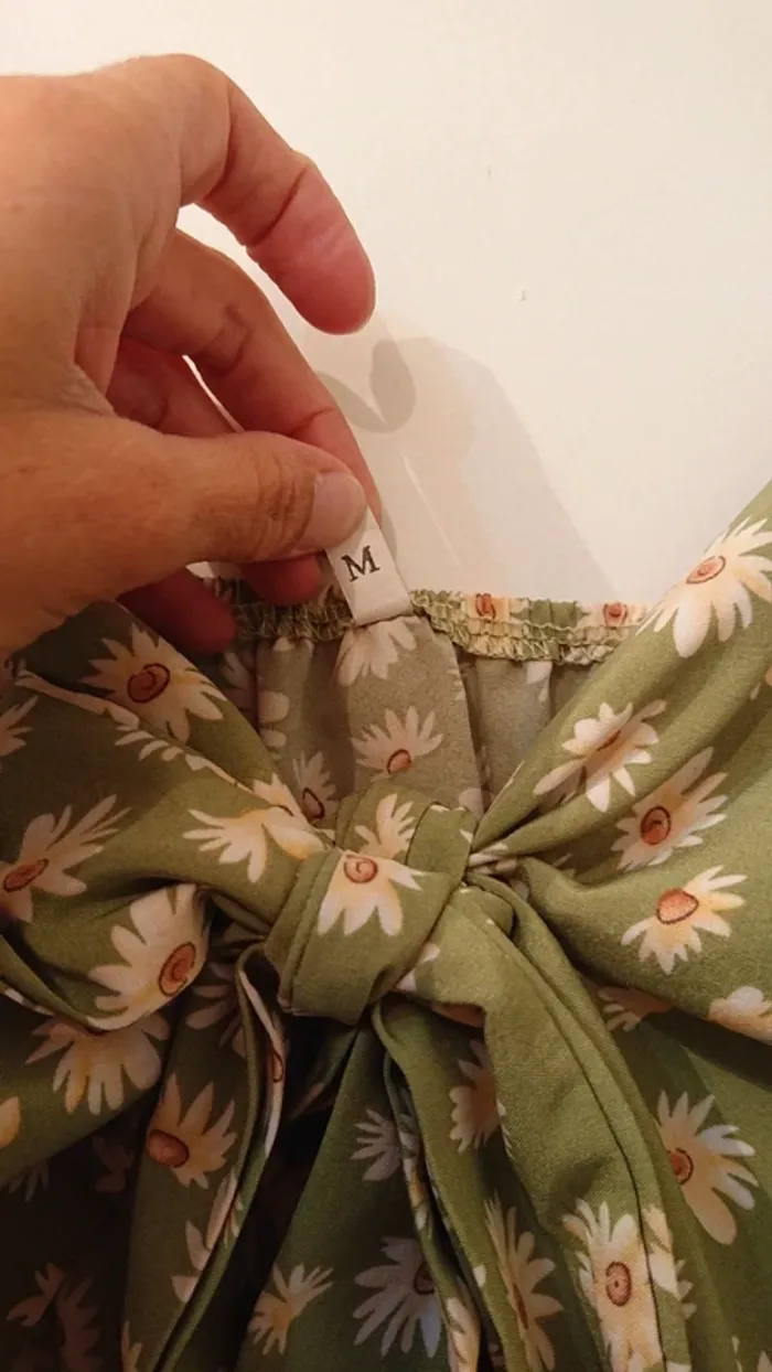 Combishort verte à motif marguerite - photo numéro 3