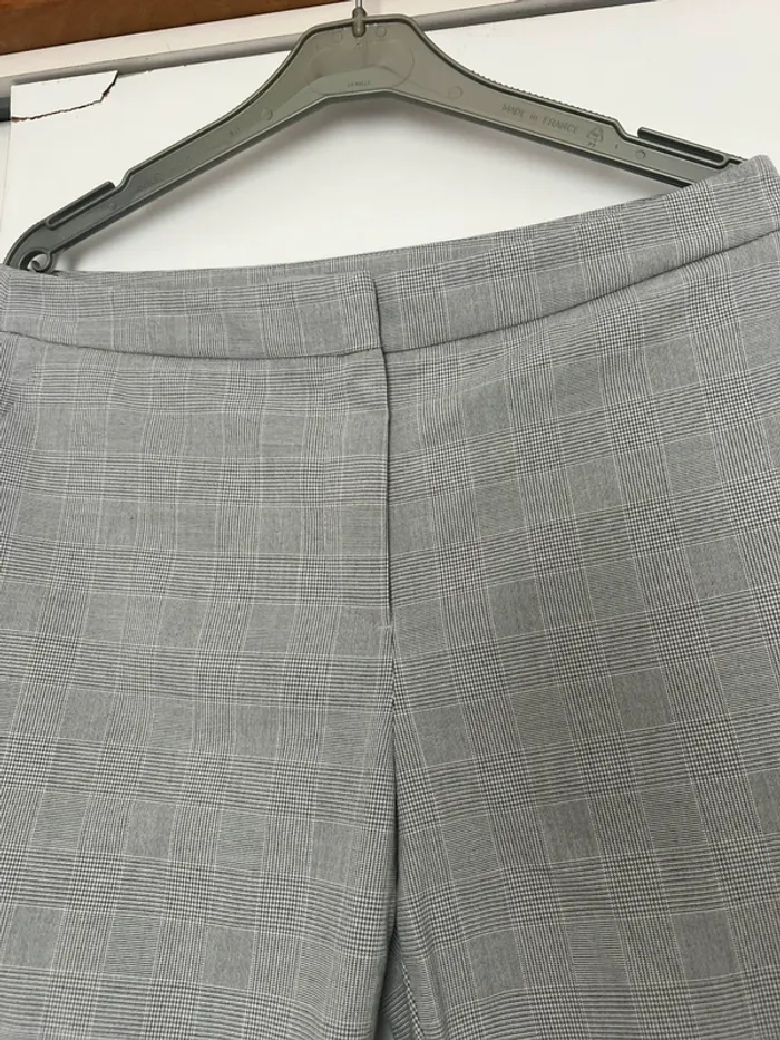 Pantalon droit rayé gris et blanc H&M - photo numéro 3