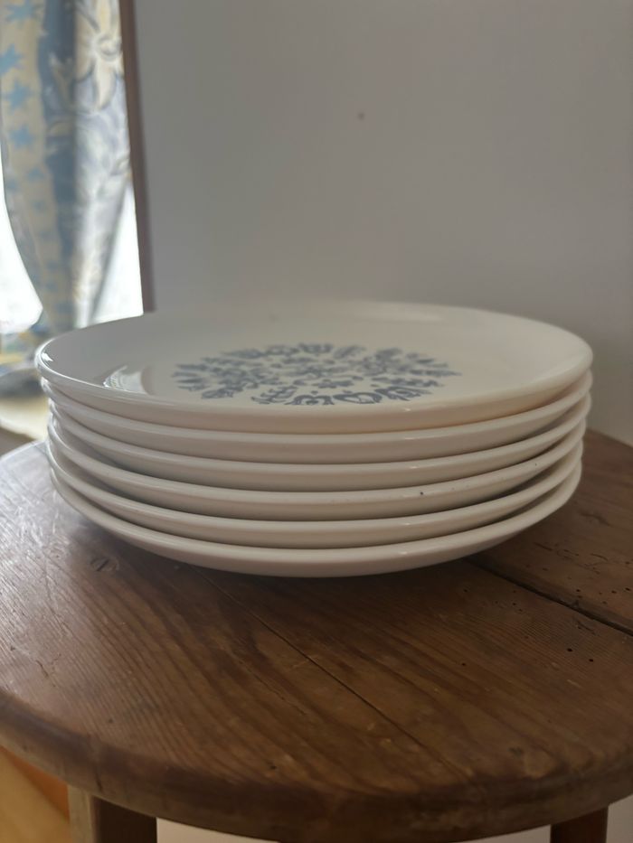 Vintage lot de 6 assiettes à dessert Malabar Sovirel - photo numéro 5