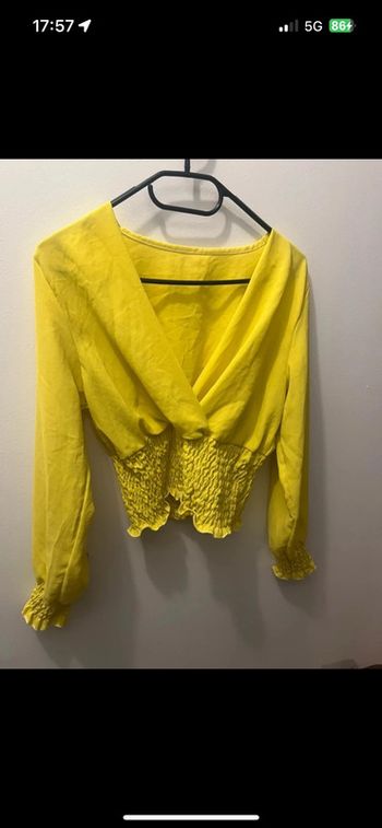 Blouse jaune élégante - style cache-cœur Taille unique