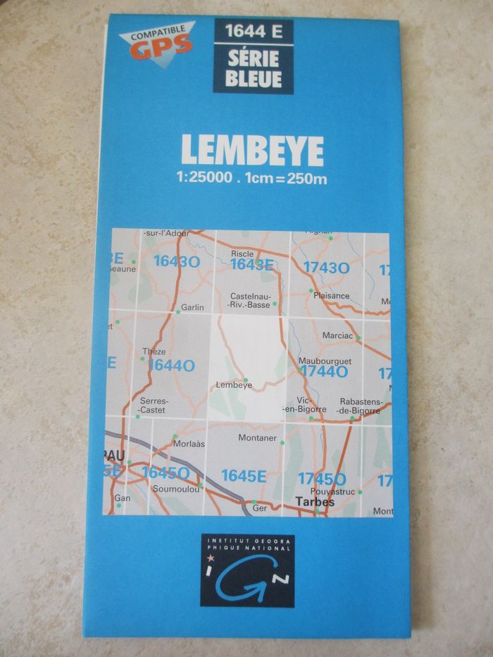 Carte IGN Série bleue 1644 E Lembeye 1:25000