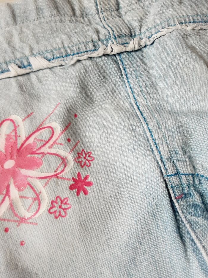 Vêtement fille jupe en jean bleu Barbie 3 ans - photo numéro 3