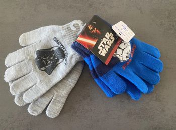 Lot de deux paires de gants Star Wars gris et bleu TU enfant [43A202]