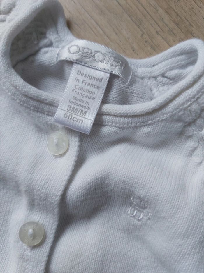 Gilet manches courtes fille 3 mois en très bon état (78) - photo numéro 2