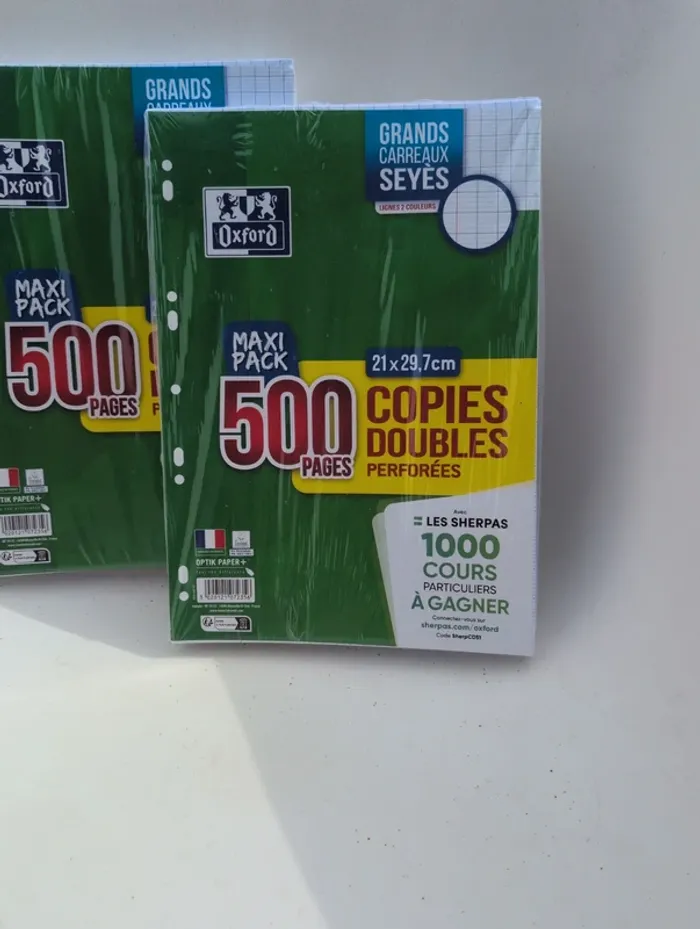 2 paquets de 500 copies double oxford grands carreaux seyes - photo numéro 2