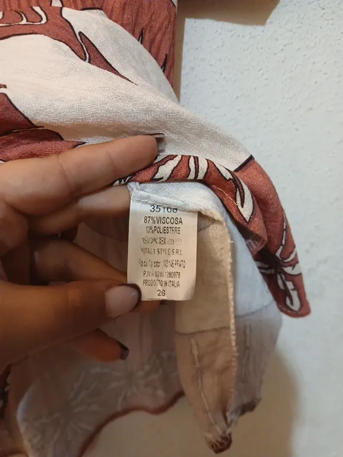 Blouse beige/rose fluide,légère taille unique - photo numéro 5