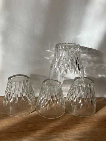 Vintage-Lot de 4 verres à eau-Vereco