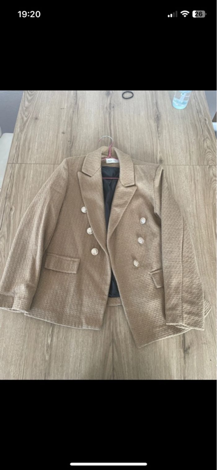 Veste blazer beige structurée taille S